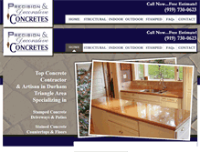 Tablet Screenshot of precisionanddecorativeconcretes.com
